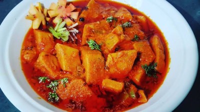 Dhokli Sabji And Roti 2 People, With Butter Milk, Papad