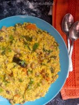 Millet Khichadi With Kadhi And One Glass Smoothie